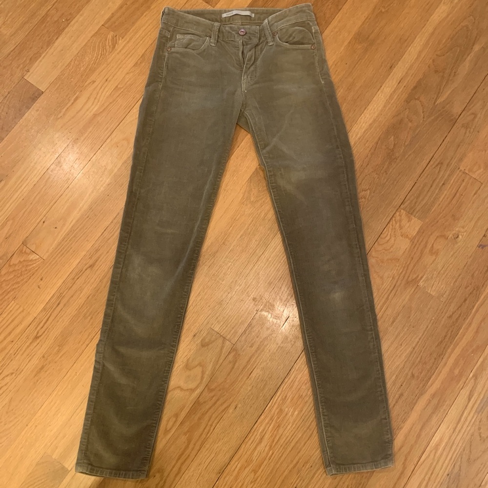 Originally $200 low rise green corduroy jeans
